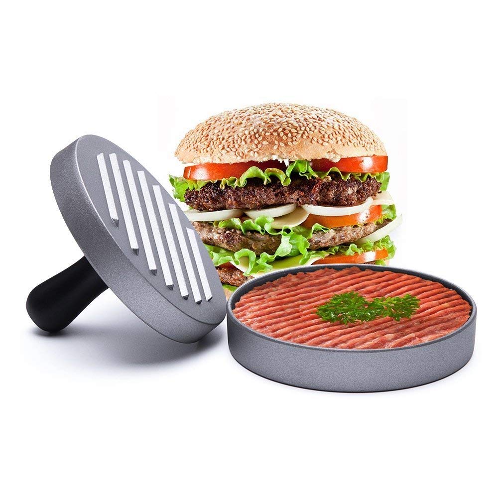 CLSstar Best Double Burger News on The Internet,Heavy Duty Non-Stick Burger Patty Manufacturer Basic Kitchen and BBQ Accessories Perfect Burger Mould Ideal for BBQ 